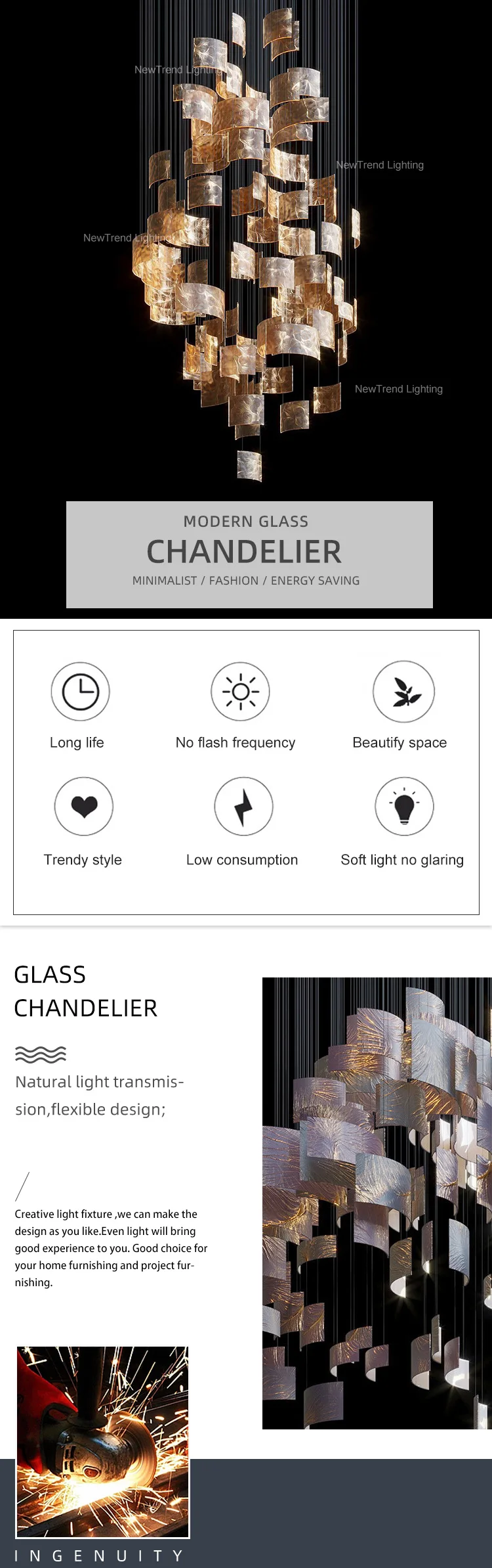 cpl 353 contempoarry custom indoor decoration lamp hotel villa staircase led chandelier light-0