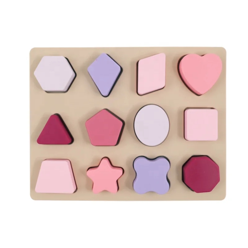 Wellfine Montessori Silicone 3D Puzzle Toys Colorful Baby Educational Toys Stacking Blocks Cognitive Ability Learning for Kids