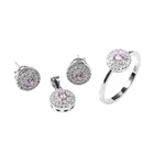 White Gold Hoop Hoop White Gold Hoop Pure Cute Zircon 925 Sterling Silver Wedding Jewellery Set