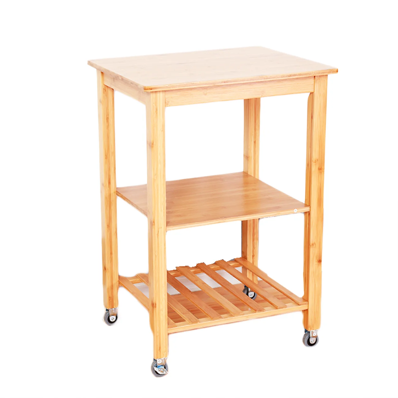 Wholesale High Quality Kitchen Bathroom 3 Tier Rolling Cart Bamboo Storage Cart with Storage Shelf
