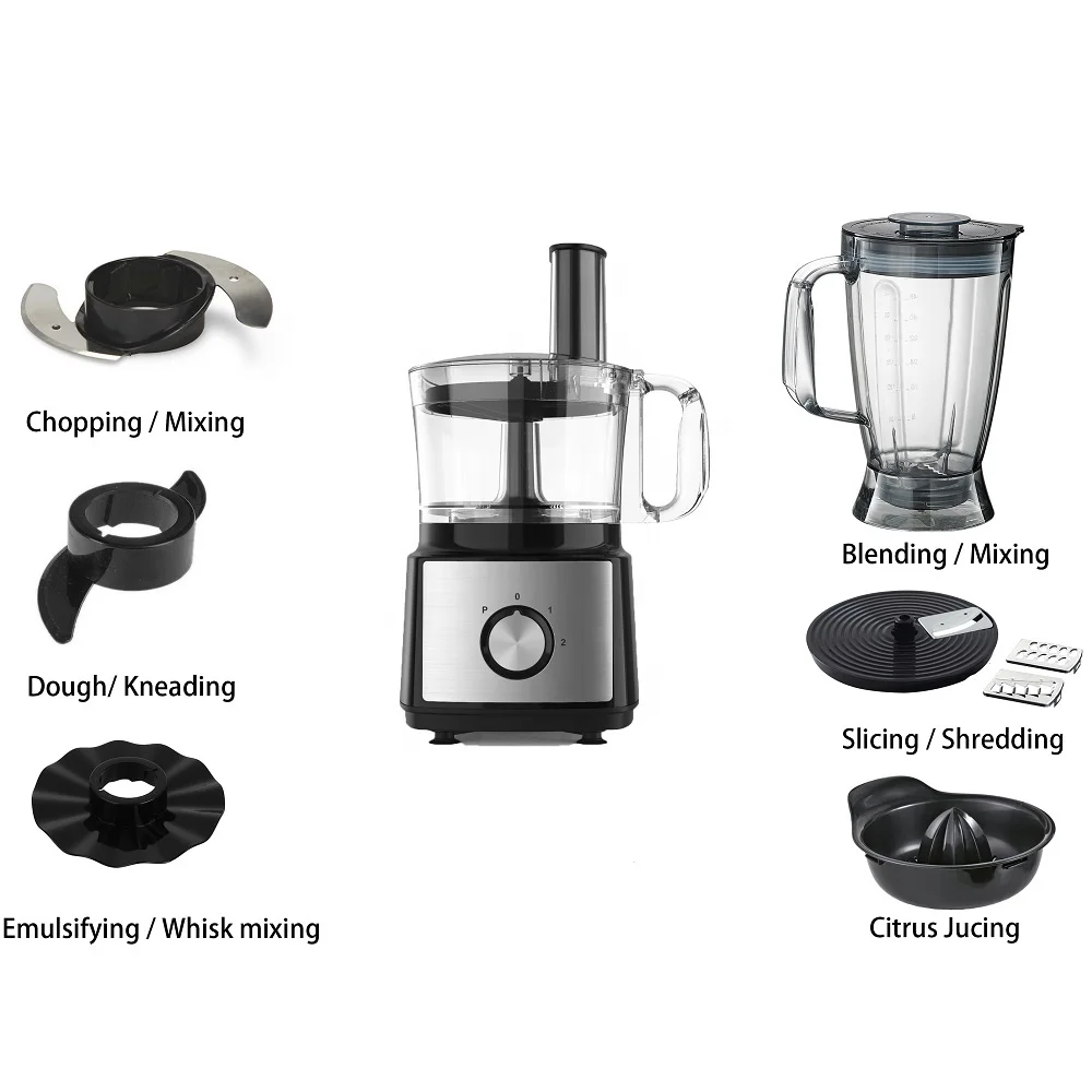 750w Food Processor 1.8l Blender Jar For Juices Shakes And Smoothies