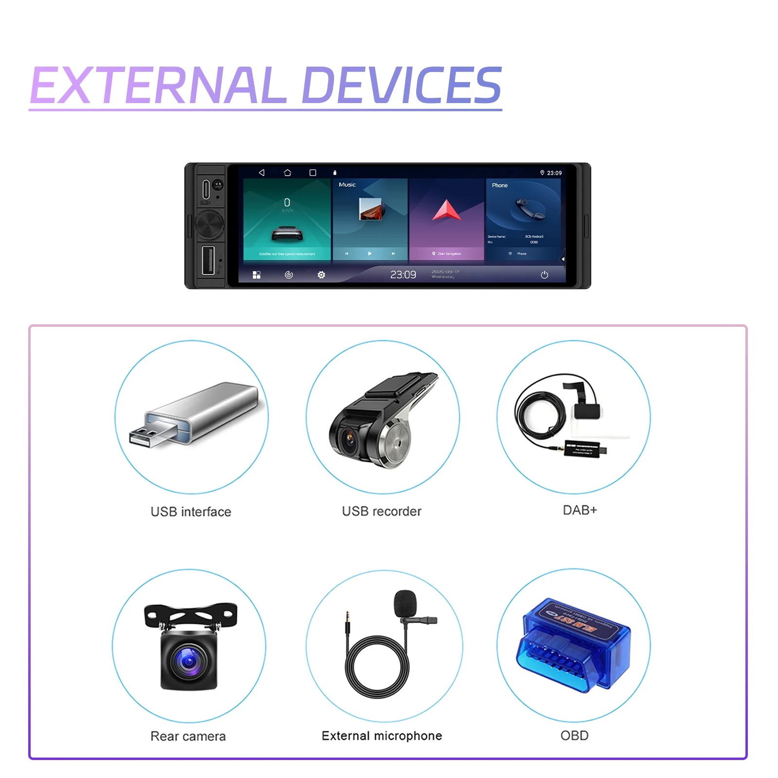 android auto gps wifi dsp bt incell screen stereo a4503-14