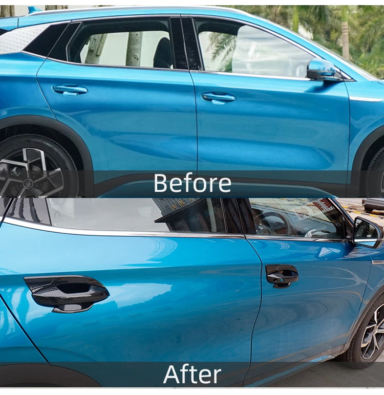 Yuan Plus tilbehør ABS karbonfiber ytre dørhåndtak dekorative deler for BYD Atto 3 Yuan Plus Atto3 produksjon
