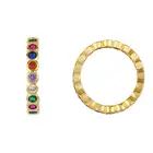 Gem Zircon Women Colorful Gem Copper Rings Popular Zircon Gold Plated Finger Ring Jewelry Gift