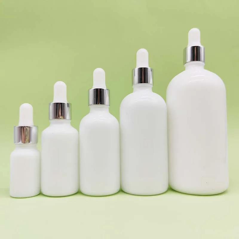 100ml hot sale glass essential oil bottle white porcelain bottle with aluminum dropper essence bottle-26