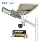Lamp Solar Street Light WAKATEK 6000 K Solar Outdoor Street Light With Video Lamp 4g Wifi Camera CCTV