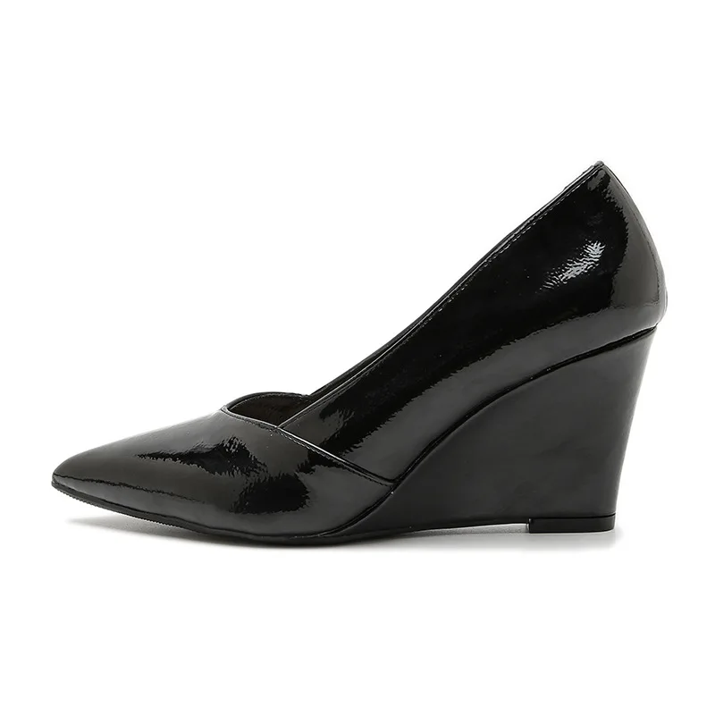 2024 OEM wholesale spring trendy women office shoes short heels thick bottom platform custom wedges