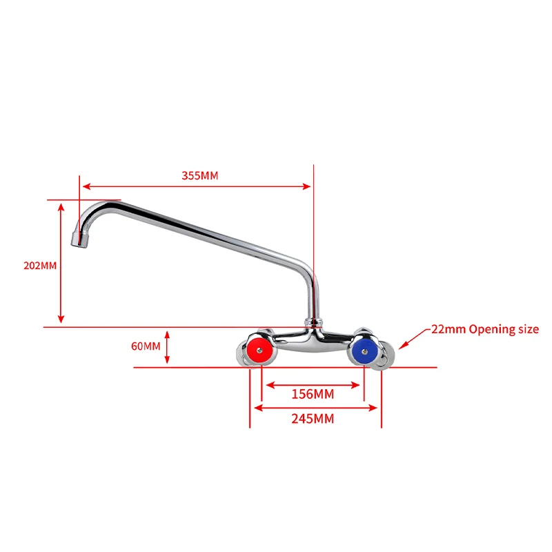 Modern Wall Mounted Kitchen Faucet Dual Switching Handle & Flexible Spout Brass Material Valve Core Basin Faucets factory