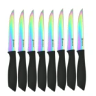 8pcs Knife Set Hot Selling 8pcs Kitchen Knife Set Serrated Titanium Steak Knife Colorful