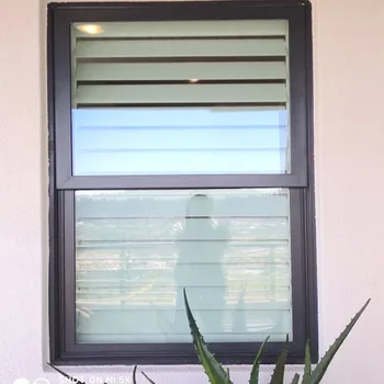 ALUFRONT NFRC High Quality Commercial Double Hung Aluminum Alloy Modern Hurricane Window Roller Blind Double Folding Screen