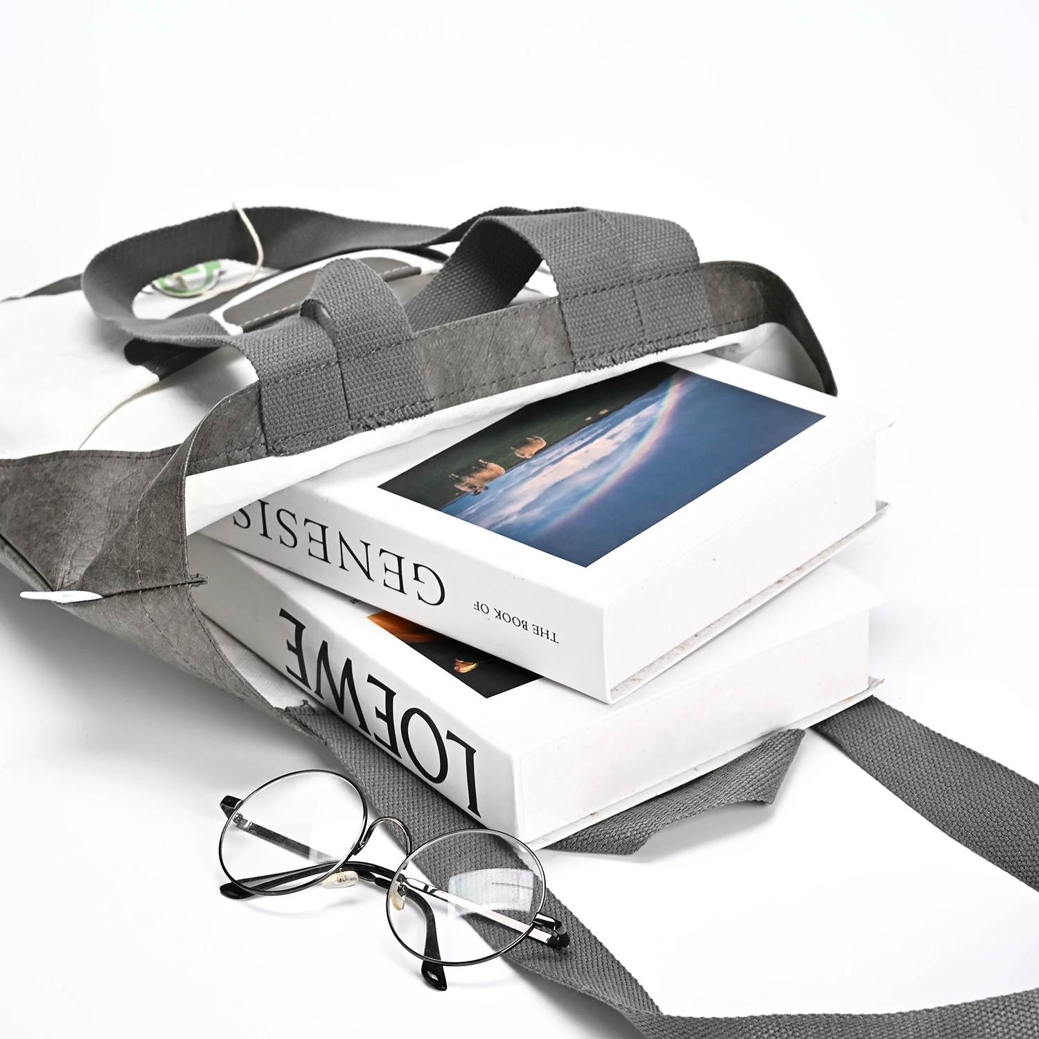 Dupont Paper TYVEK Kraft Single Shoulder Handbag Washable Shopping Bag Custom Logo Eco-Friendly Recycled details