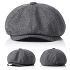 Factory Custom High Quality Herringbone Newsboy Hat Men Flat Ivy Cap Wholesale