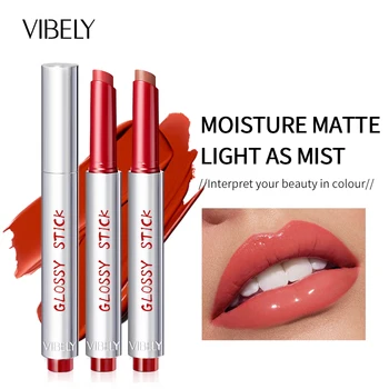 High Quality Press Lipstick Moisturizing and Moisturizing Solid Lipstick 6-Color Mirror Water Glazed Lip Glaze