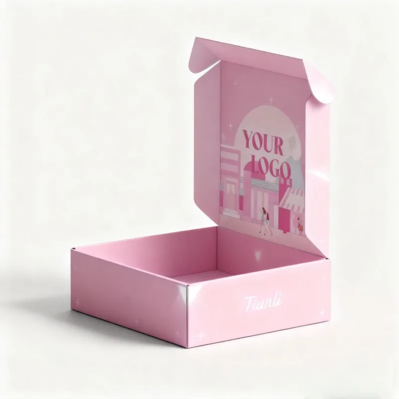 product pink exquisite cute pattern recyclable biodegradable paper box clothing shirt skirt pant packaging box-4