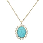 Natural Stone Necklace New Factory Direct Selling Natural Stone Pendant Fashion Necklace