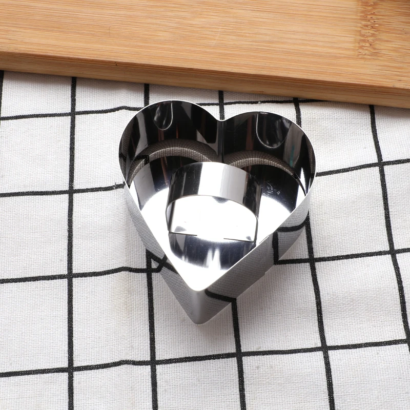 Factory 3inch Stainless Steel Mousse Ring Square Round Flower Heart Shape Cake Ring Mold