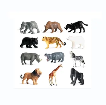 12 Pcs Animals Figures Toys,Realistic Mini Jungle Zoo Animal Figurines Cake Topper Toy Gift Party Supplies for Kids Toddlers