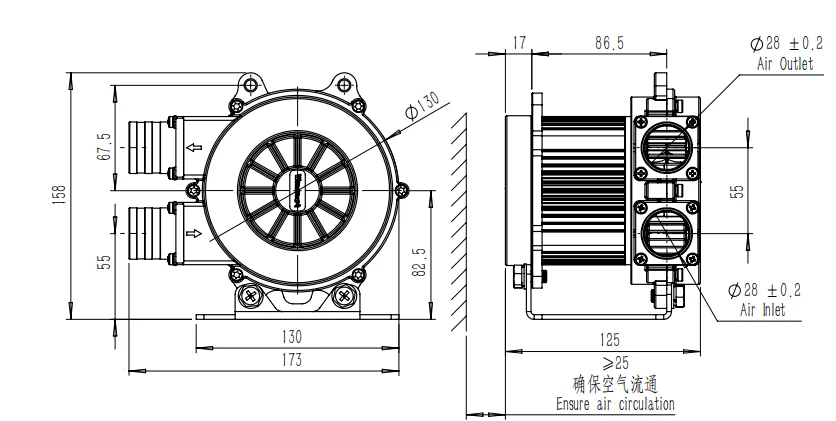 Centrifugal Fans, 91立方米/h, Dc无刷鼓风机40Kpa - detail 6