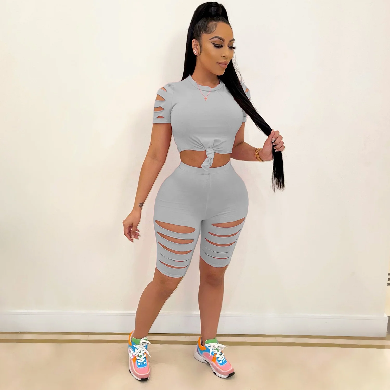 Two Piece Women Casual Seamless Gym Set 