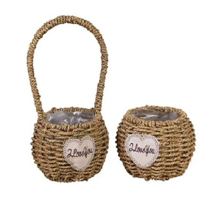 weaving with lids - buy straw baskets for flower pot,seagrass