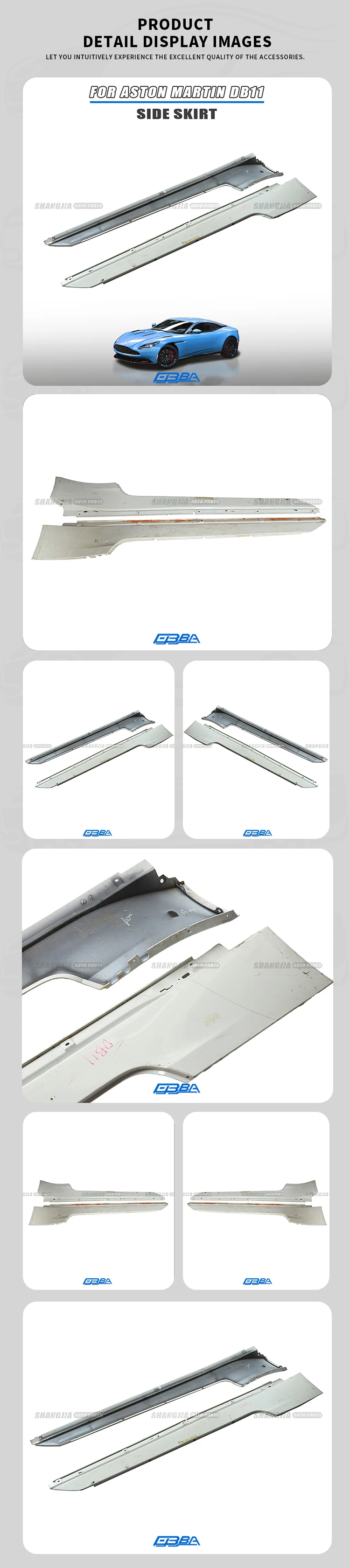 Wholesale Car Parts Plastic Side Skirts For Aston Martin DB11 2016 2021 HY53-10609-AC HY53-10608-AC Side Skirts Body Side Guards factory