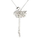 Silver Pendant 2021 Factory Direct Sales Adjustable Length Silver Swan Rhinestones Pendant Necklace