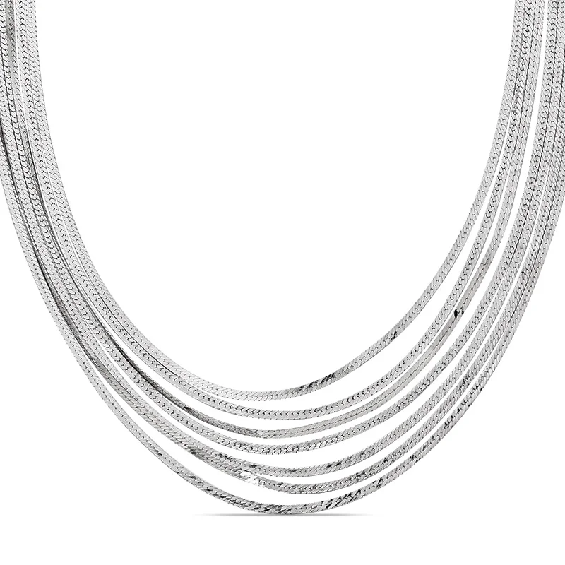 Stainless Steel 18k Gold Plated Figaro Curb Cuban Foxtail Singapore Wheat Rope Milano Herringbone Box Bead Chain Necklace