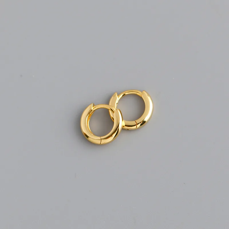 Wholesale gold plating sterling silver earrings, fashion jewelry huggie hoop earrings pure silver earrings