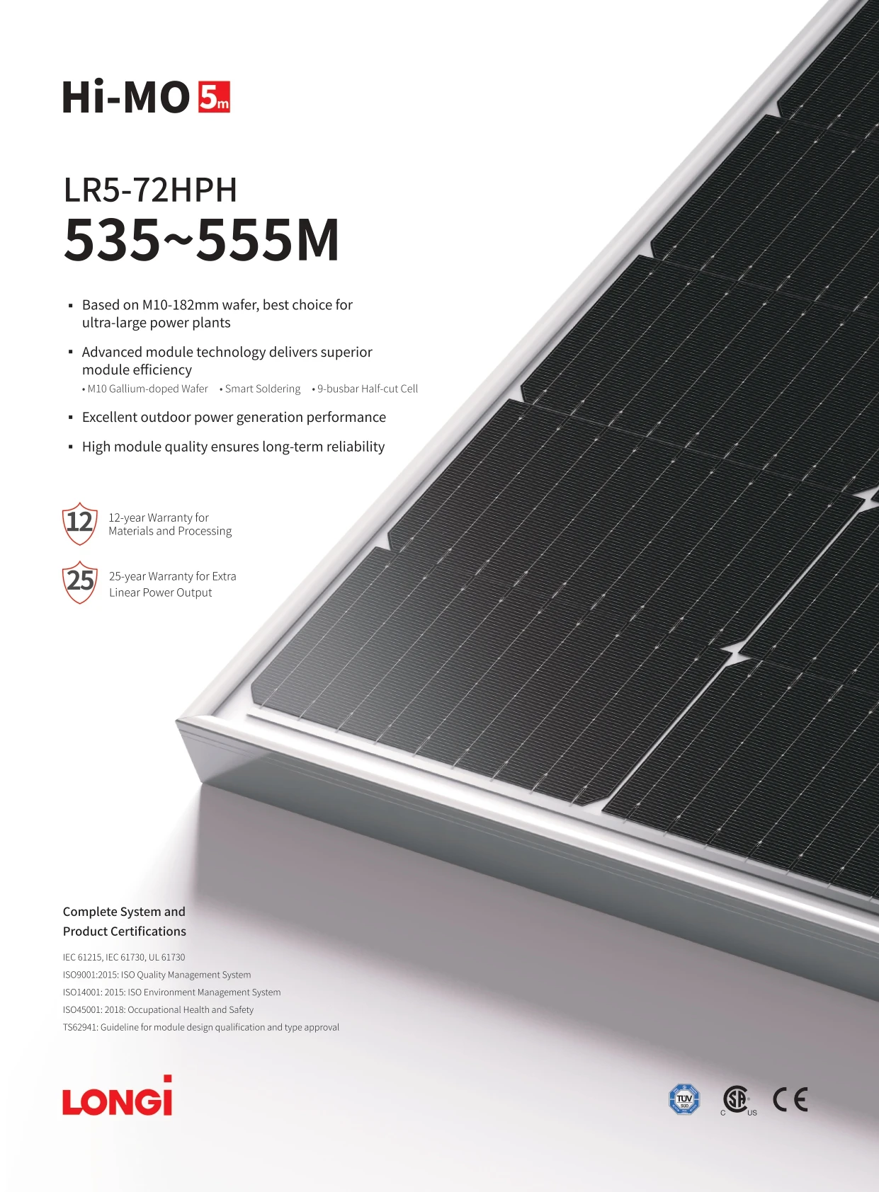 Longi Hot Promotional Mono Photovoltaic Panel High Efficiency Mm