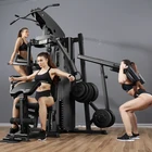Gym Equipment Home Use Exercise Machine Multi Function Home Gym Fitness Equipment 3 Station Home Gym With Squat Machine