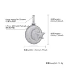 Star Chain Pendant High Quality Wholesale Moon Star Pendant Link Chain Twinkle Necklaces For Hip-hop