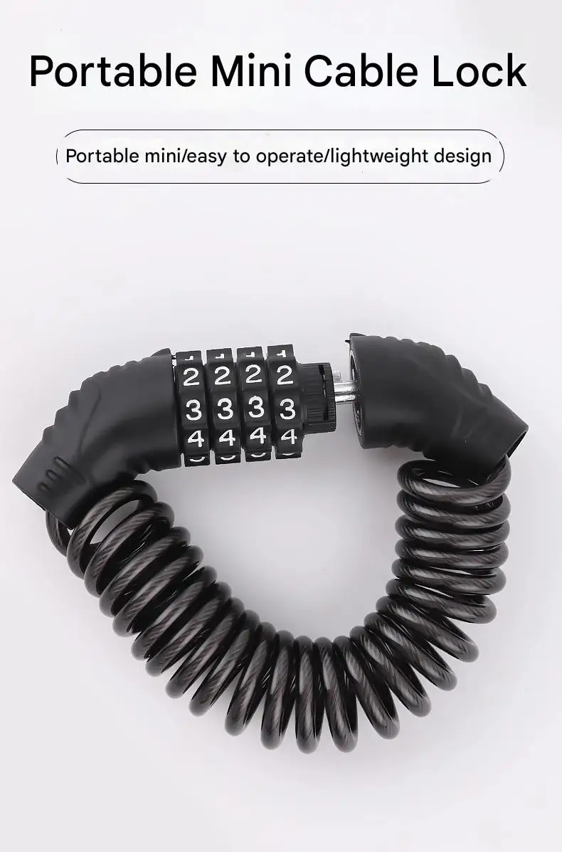 Portable Password Lock for Bicycles Motorcycles Electric Vehicles Mini Chain Lock Cycling Equipment Anti-Theft Accessory