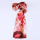 Flower Scarfs Scarf Printed Factory Directly Wholesale Flower Printing Silk Scarfs Designer Styles Scarf Custom