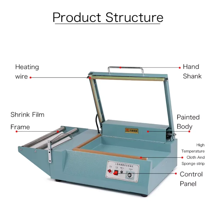 DUOQI 380L Compact Design Heat Sealing Machine with L-Bar for Small Business Use