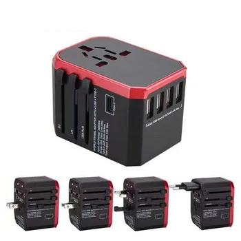 Universal Travel Adapter 4 Ultra-Fast USB Port and 1 Ultra-Fast USB Type C Port outlet adapter USB fast charger