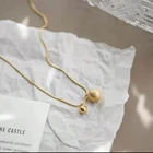 Pendant Snake Bone Chain Frosted Steel Ball Personalized Round Bead Clavicle Pendant Necklace