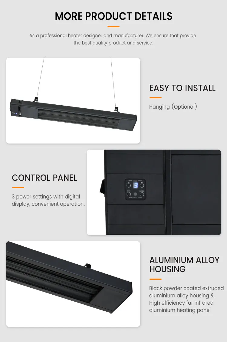 Protection Infrared Outdoor Heater, 1500W, Wall - detail 16