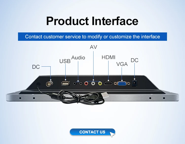17 Inch 1280*1024 HD VGA AV BNC Industrial LCD Monitor Non-Touch Screen Aluminum Frame Wall Mounted OEM ODM for Desktop
