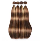 Weft Hair Raw 100% Remy P4/27 10-30inch Human Hair Weft Blonde Ombre Raw Indonesia Virgin Hair