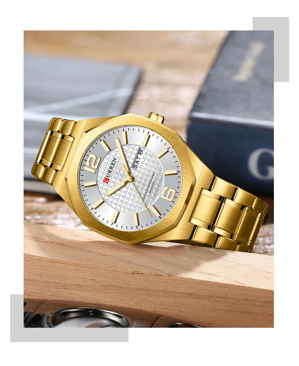 Curren 8476 Men's Watch Waterproof Quartz Steel Band Watch Business Casual Luminous Wristwatch