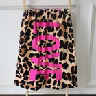 Pink Towel Cut Velvet Towels 70*145cm Cut Velvet Reactive Printing Leopard Print Pink Love Beach Towel