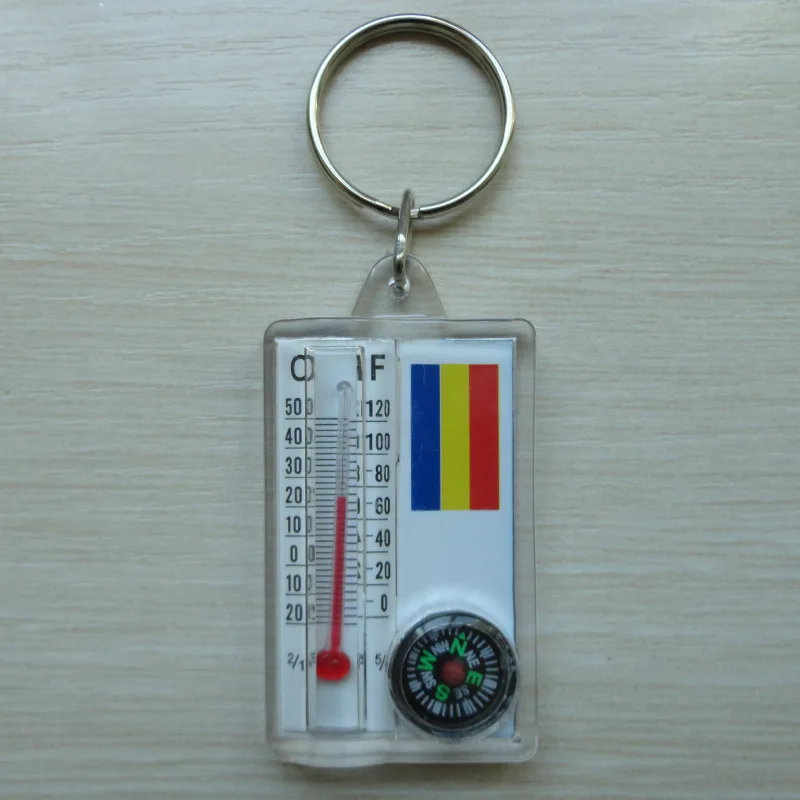 Unionpromo Multi-function Keychain with Compass and Thermometer
