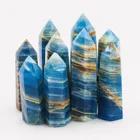 Wholesale Hot Sale Natural Reiki Folk Crafts Blue Onyx Points Crystal Tower For Wedding Souvenirs Guests