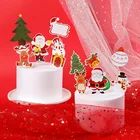 Cake Topper Cupcake Decoration Topper Merry Christmas Birthday Cake Topper Paper For Cupcake Christmas Decorations