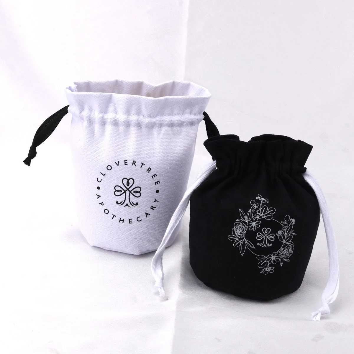 Hot Sale Round Bottom 8 OZ Canvas Candle Jar Packing Bag Drawstring Solid Cotton Gift Dust Bag For Candle