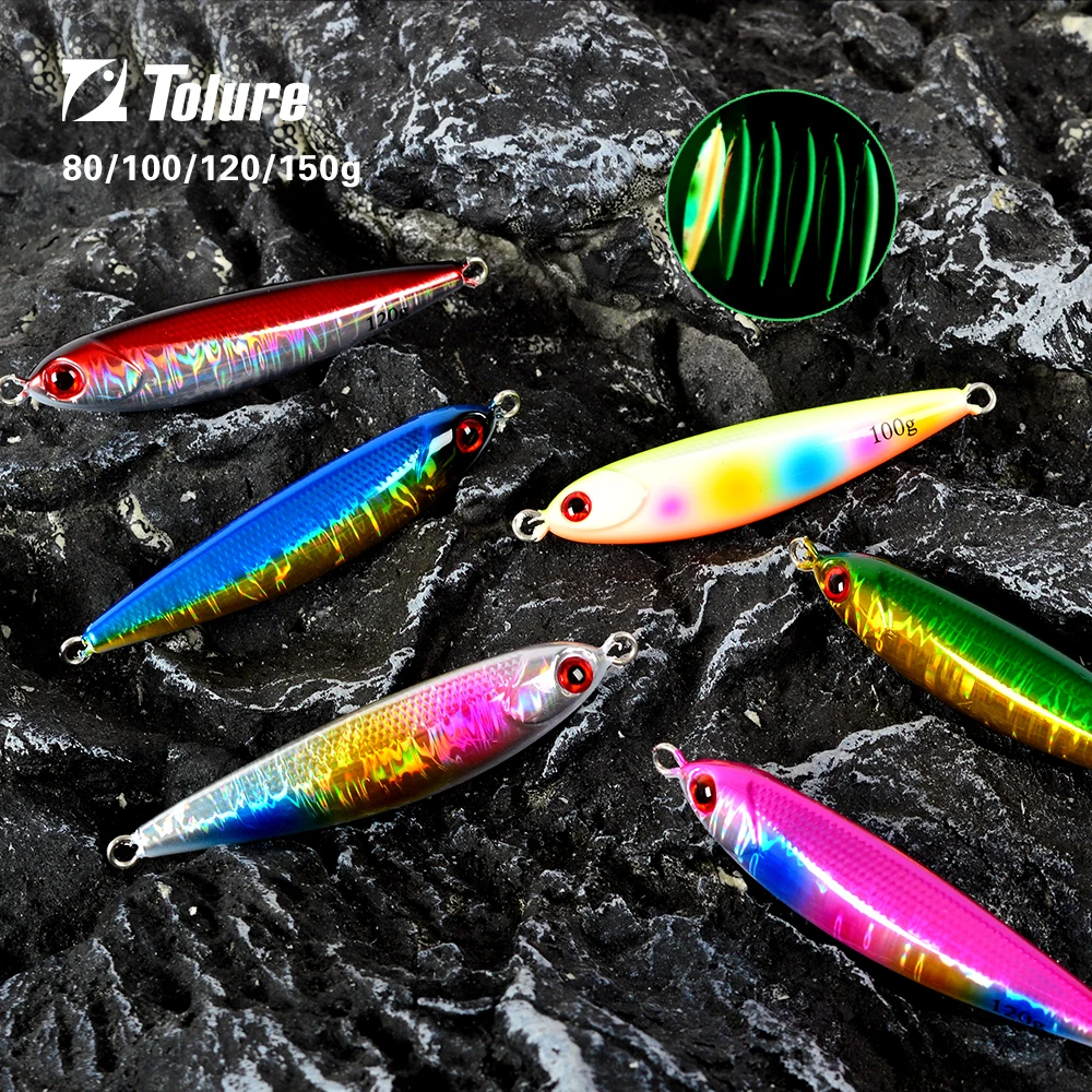 Tolure 80g 100g 120g 150g Glow Jigs Saltwater Trolling Fishing Lure