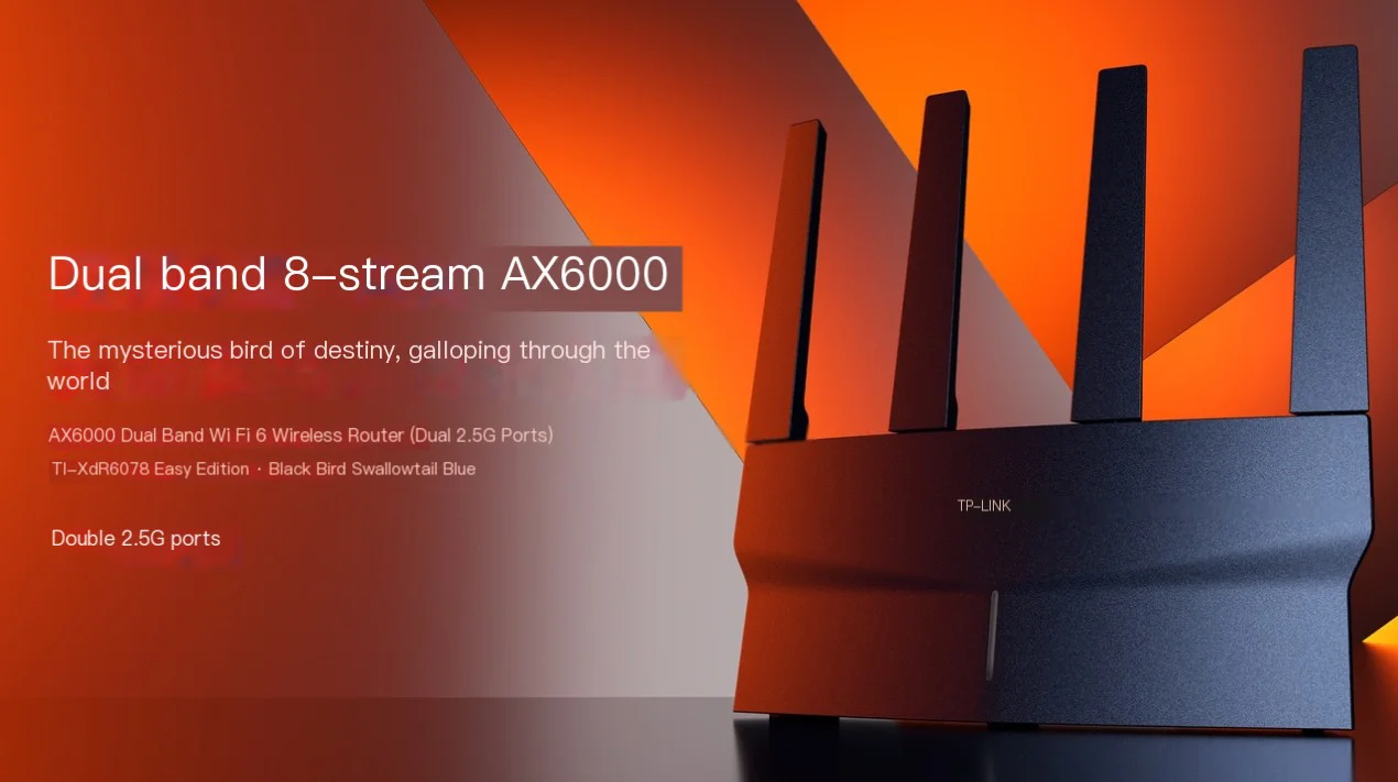 TP-LINK TL-XDR6078 édition d'exposition facile AX6000 routeur sans fil WiFi6 double fréquence 2.5G Port 4 antennes 2.4G 1148M + 5G 4804M