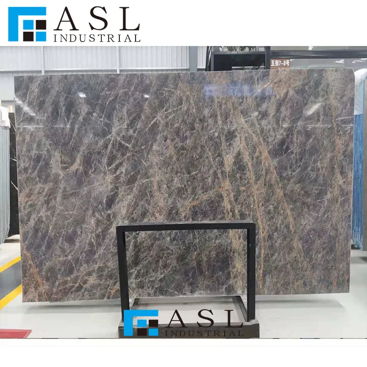 Gold blue marble Natural Stone slab tile marbles for house coffee table with marble dinning table set