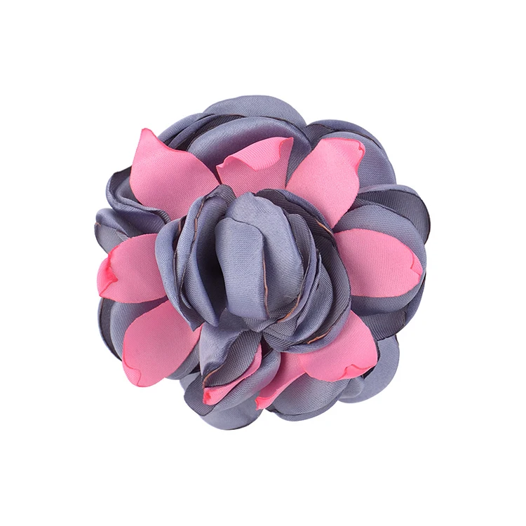 Hot Sale  Girls nylon fabric flower hair clips  handmade Mixed color Hairpins for Kids Girls