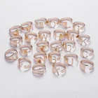 Ring Steel Custom A-Z Letter Gold Plated Adjustable Open Chunky Ring Fashion Stainless Steel Initial Ring For Men